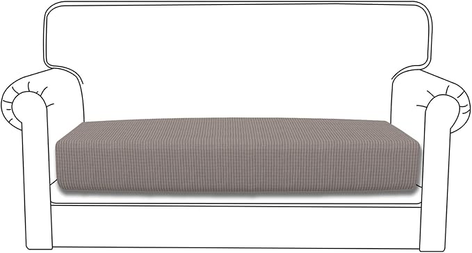 Easy-Going Stretch Loveseat Cushion Cover Sofa Cushion Furniture Protector Sofa Seat Sofa Slipcover Sofa Cover Soft Flexibility with Elastic Bottom(Loveseat Cushion, Taupe)