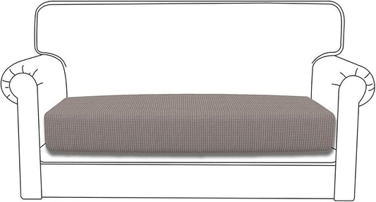 Easy-Going Stretch Loveseat Cushion Cover Sofa Cushion Furniture Protector Sofa Seat Sofa Slipcover Sofa Cover Soft Flexibility with Elastic Bottom(Loveseat Cushion, Taupe)