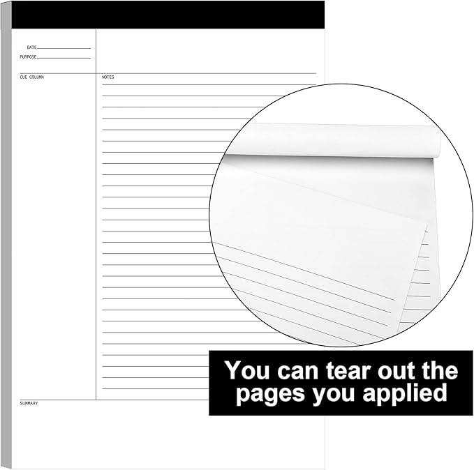 Outus 4 Pack Legal Pads 8.5" x 11.75" 50 Sheets/writing Notepad, White Note Pads Legal Ruled Writing Notepad for Home Teacher Student College Ruled Office Business