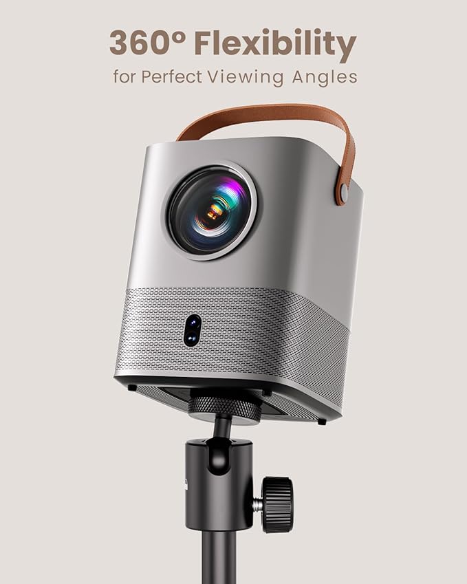 KraftGeek Portable Projector Stand for Outside, 32" Adjustable Projector Stand Tripod for Home & Outdoor Movie Night, with 1/4" Screw Adapter, 360 ° Rotation Ball Head