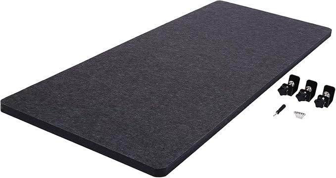 DouSeiAi Clamp-On Desk Divider, Desk Privacy Panel, Office Sound Absorbing Cubicle Partitions, One-Side Panel, 59.1x 23.8x1inch/Dark Gray