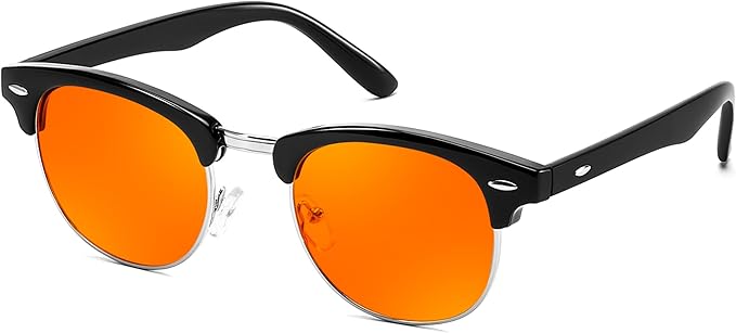 FEISEDY Orange Blue Light Blocking Glasses for Woman Men Amber Lenses Computer Gaming Glasses for Better Sleep