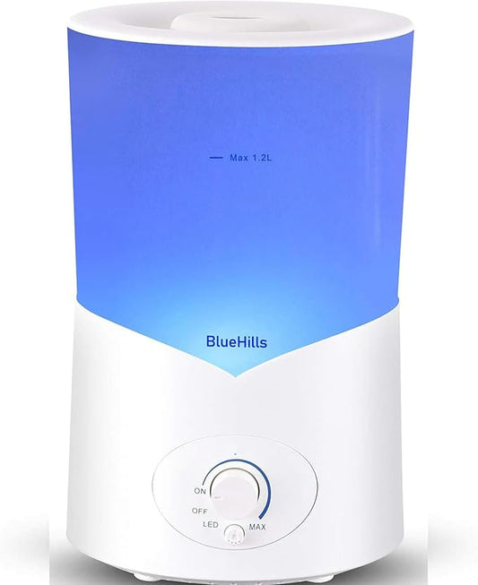 BlueHills Large 1000 ML XL Essential Oil Diffuser White Aromatherapy Humidifier 1 Liter Capacity for Big Living Area Baby Room Home Long Run Huge Coverage Area High Mist Large Size 1L A1