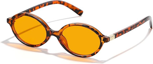 Trendy Amber Blue Light Blocking Glasses Orange Lens for Better Sleep,Computer Eye Strain Men Women Gaming Glasses