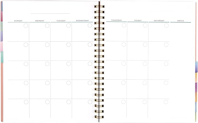 Inspired by Erin Condren Large Undated Planner, 12-Month Customizable Weekly and Monthly Layout, 9" x 11" Size, Premium 100gsm Paper, Includes Stickers and Pocket Folder