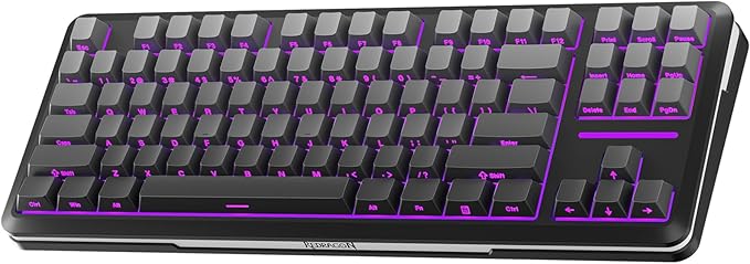 Redragon Wireless Mechanical Keyboard,3-Modes Bluetooth Gasket Hot Swappable TKL RGB Custom Keyboard,Pre-lubed Switches,Side Printed PBT Gradient Keycaps, South-Facing LEDs Socket