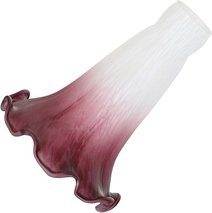 Bieye LS101S Lily Flower Blown Glass Lampshade (White Amaranth, Opening I.D. 0.87" x O.D. 1")