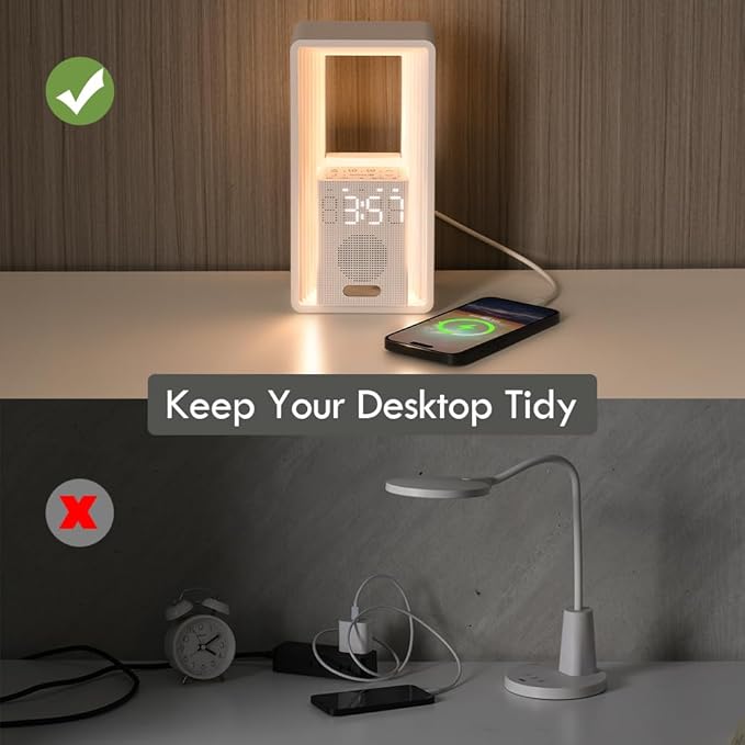 WILIT Digital Alarm Clock, Sunrise Alarm Clock with Nightlight, 9 Sleep Aid Sounds, White Noise Sounds Machine, Dimmable Display, Snooze,USB Charging Port,Gift for Women,Men,Teens,Kids,Travel