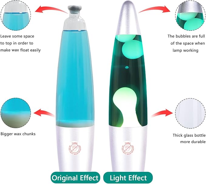 Blue Liquid Motion Lamp with Sliver Base White Wax in Blue Water Glitter Magma Lamps for Adults and Kids Night Light Includes 25 Watt Bulb for Christmas Thanksgiving Day Decoration