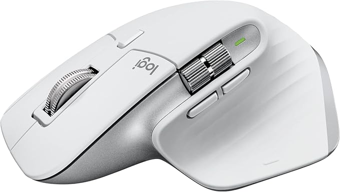 Logitech MX Master 3S Wireless Mouse Standard Edition with Logi Bolt USB Receiver, Ultra-fast Scrolling, Ergo, 8K DPI, Track on Glass, Quiet Clicks, USB-C, Bluetooth, Windows, Linux, Chrome- Pale Grey