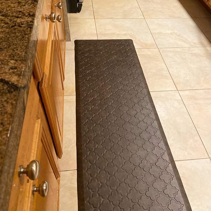 HEBE Oversized Kitchen Mat Cushioned Anti Fatigue Comfort Floor Mat 20"x60" Waterproof Non Slip Kitchen Rug Runner Laundry Room Rug Floor Carpet Heavy Duty Comfort Standing Mat Pads,Brown