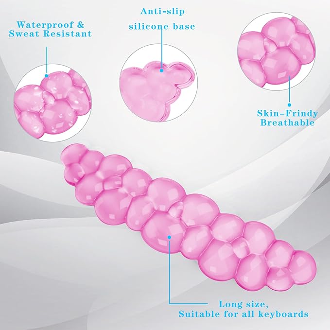 Gel Cloud Keyboard Wrist Rest, Cute Wrist Support and Arm Support Keyboard Rest for Keyboard Typing Pain Relief，Suitable for Office/Computer/Laptop/Gaming（Keyboard Wrist Rest Pink）