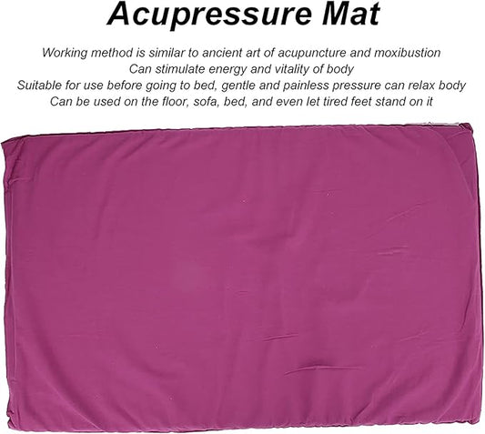 Acupressure Mat, Acupressure Mat and Pillow Set Full Back Coverage Yoga Pad Mat with Carry Bag for Neck & Back Muscle Relaxation Stress Relief