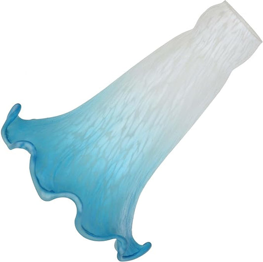 Bieye LS04S Lily Flower Blown Glass Lampshade (White Blue, Opening I.D. 0.87" x O.D. 1")