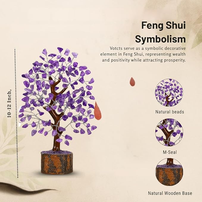 Amethyst Crystal Trees for Home Decor, Office Desk Decoration, Chakra Healing Crystals and Stone for Positive Energy, Money, Good Luck, Tree of Life Spiritual Birthday Gifts for Women and Mom