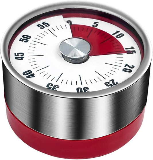 Kitchen Timer for Cooking, 60 Minute Visual Timer with Magnetic Base Mechanical Desk Timer for Home Kitchen Cooking Classroom Study Office Desk Use(Red)