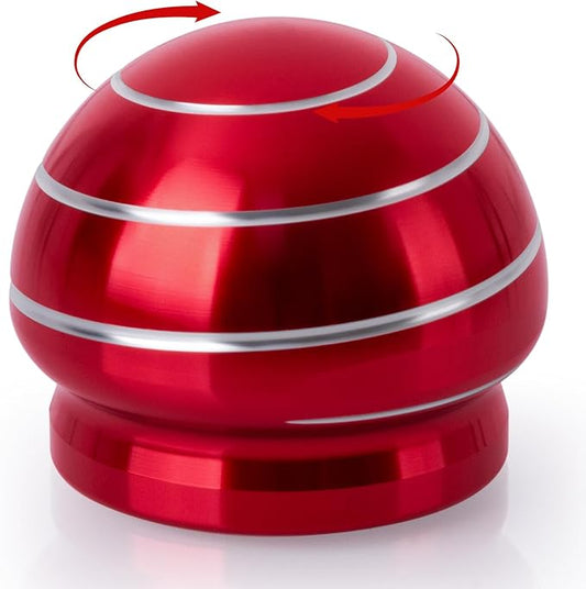 Fidget Spinner Desktop Toys - Kinetic Spinning Ball for Anxiety & ADHD Relief, Optical Illusion Fidget Toys for Adults, Kids, Parents & Friends, Metal Fidgets for Office & Home (1.54in Mushroom Red )