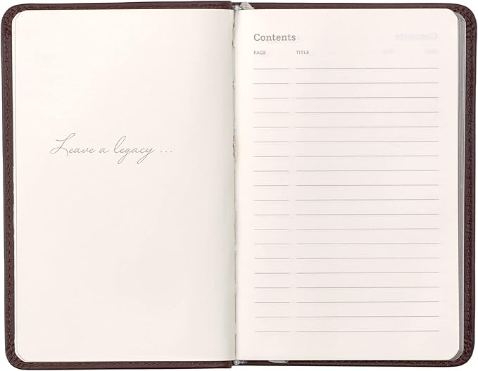 Classic Leather Notebook Writing Journal, Softcover, Narrow Ruled, Table of Contents and Numbered Pages