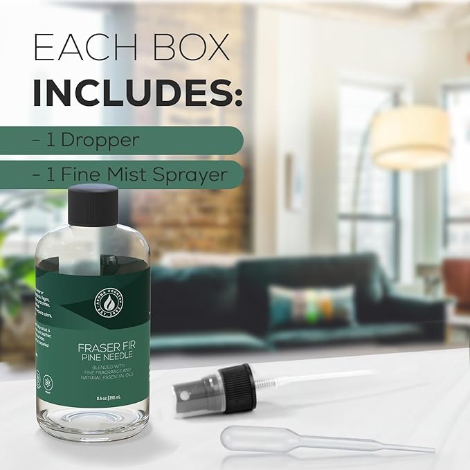 Aroma Country Fraser Fir Diffuser Oil - Luxury Essential Oils for Diffuser Refill & Air Freshener Room Spray - Long-Lasting & Natural Home Fragrance, Pine Needle Scented Oil for Diffusers (8.5 Fl. oz)