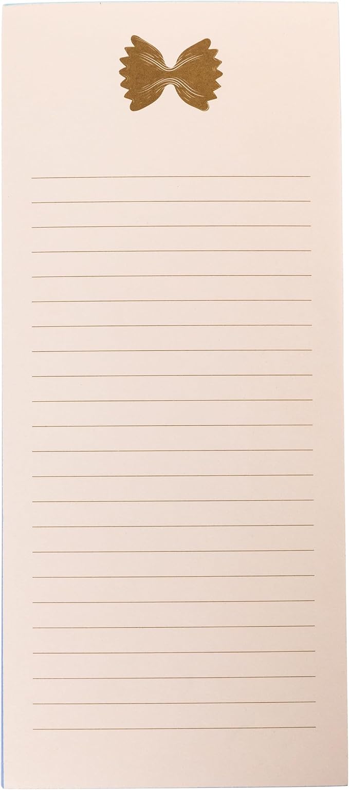 Graphique Macaroni Bowtie Magnetic Notepad, 100 Tear-Away Sheets for Grocery, Shopping & To-Do Lists, Writing Pad for Fridge, Kitchen, Office
