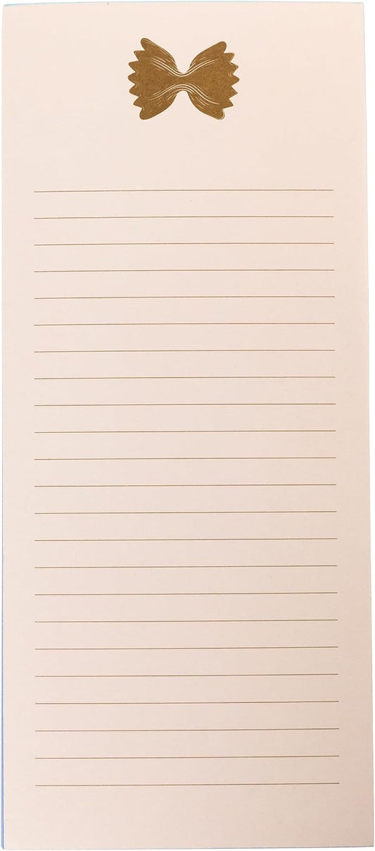 Graphique Macaroni Bowtie Magnetic Notepad, 100 Tear-Away Sheets for Grocery, Shopping & To-Do Lists, Writing Pad for Fridge, Kitchen, Office