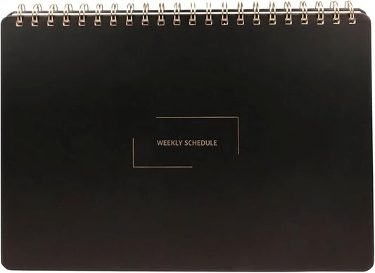 Undated Weekly Schedule | Business Planner | 8.25” x 11.75” ADHD Organizer | Premium Multi-Layout Schedule | Black | Landscape Layout