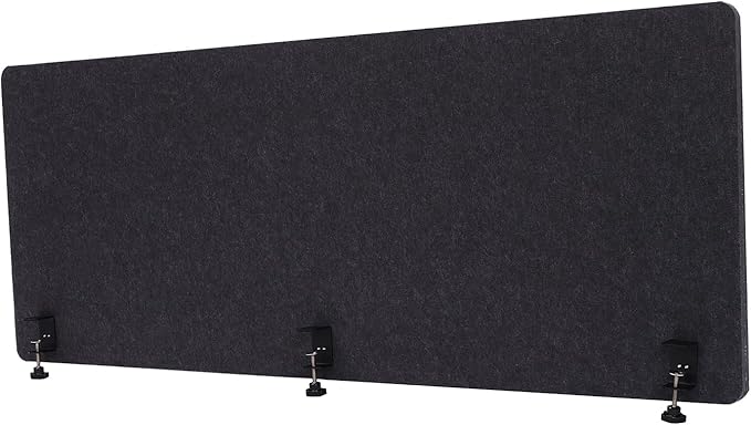 DouSeiAi Clamp-On Desk Divider, Desk Privacy Panel, Office Sound Absorbing Cubicle Partitions, One-Side Panel, 59.1x 23.8x1inch/Dark Gray