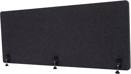 DouSeiAi Clamp-On Desk Divider, Desk Privacy Panel, Office Sound Absorbing Cubicle Partitions, One-Side Panel, 59.1x 23.8x1inch/Dark Gray