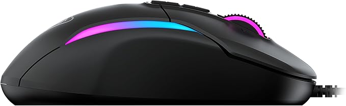 Turtle Beach Kone II – Wired Ergonomic RGB Gaming Mouse, 26K DPI Optical Sensor, 100M Click Life Optical Switches, 23 Customizable Inputs, 4D Scroll Wheel, Pure PTFE Glides - Ash Black