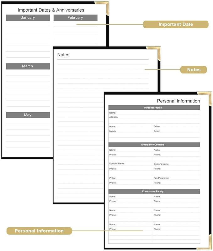Undated Daily Monthly Planner for 2025 2026 - A5 To Do List with Hourly Schedule, Hardcover Spiral Bound Daily Planner to Increase Focus, Stylish School/Office Supplies, 5.8" x 8.5", Black