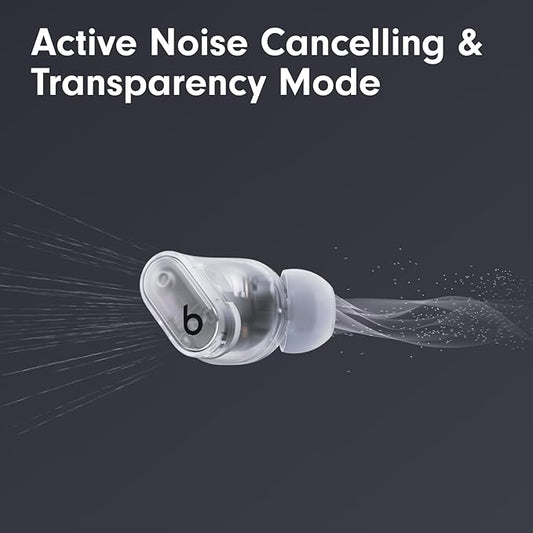 Beats Studio Buds + | True Wireless Noise Cancelling Earbuds, Enhanced Apple & Android Compatibility, Built-in Microphone, Sweat Resistant Bluetooth Headphones, Spatial Audio - Transparent