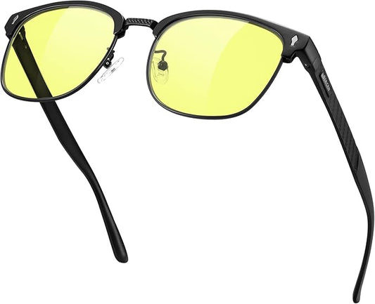 BIRCEN Blue Light Blocking Glasses: Al-Mg Metal Bluelight Computer Clear Glasses for Men Women Anti Eyestrain Office Home