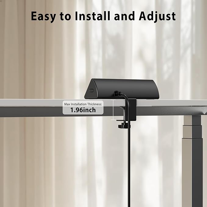 Jgstkcity Desk Clamp Power Strip,20W Fast Charging Station,Surge Protector Nightstand Edge Mount,1875W Extension Cord with Multiple Outlets,2 USB-C,2 USB-A,for Home Office (Black, 6 FT)