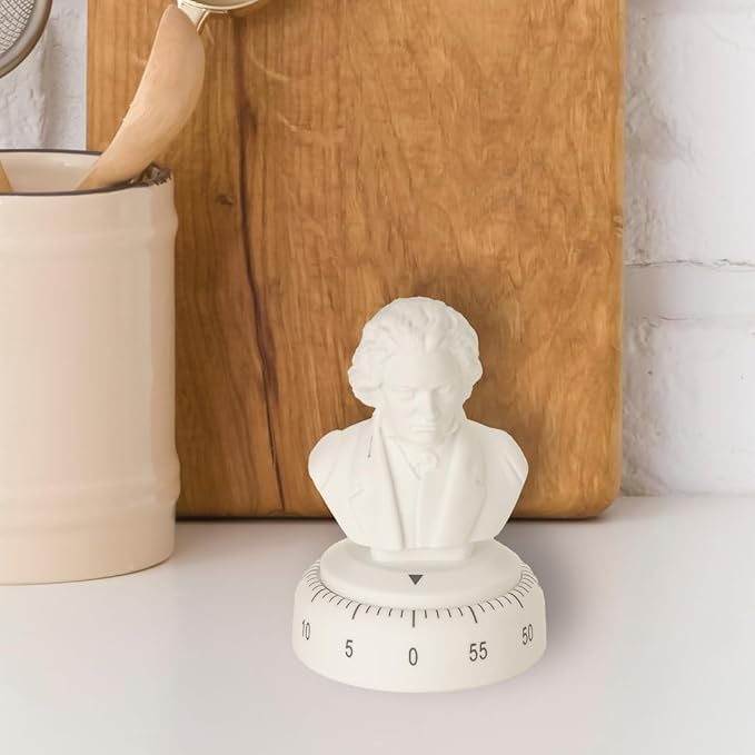 Kikkerland Beethoven Timer – Musical Gadget for Home & Kitchen – 60 Minute Windup Timekeeper for Cooking for Music Lovers