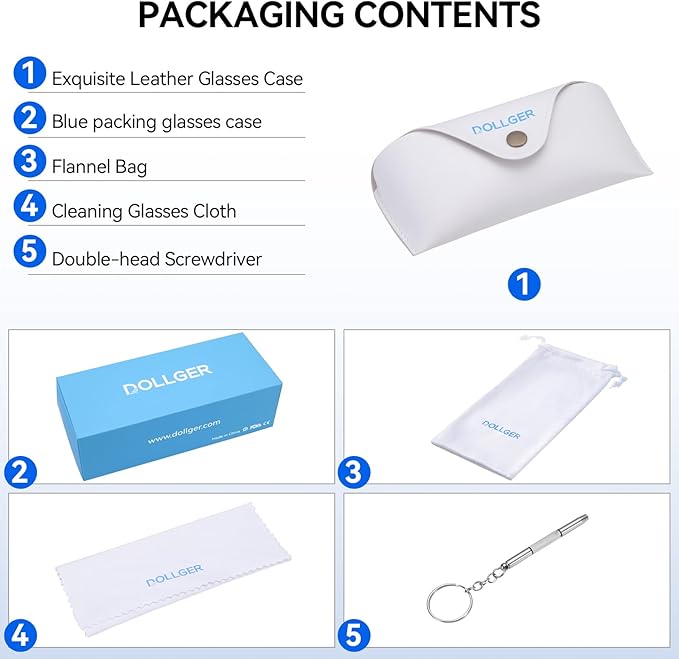 Dollger Fashionable Square Transparent Lenses Blue Light Blocking Glasses for Women Men - Computer Glasses for Stylish Women