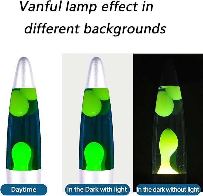 Green Magma Lamps with in Blue Liquid for Adults and Kids 13 Inches Glitter Lamp with Sliver Base Liquid Motion Lamp Great for Home Room Office Decor