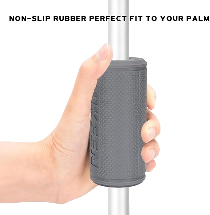 Hikeen Thick Bar Dumbbell Grips,Non Slip Hard Rubber Barbell Grips,Grips for Weight Lifting, Muscle Building-1.77", 2", 2.25" & 2.75" Outer Diameter