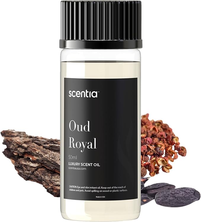 Diffuser Oil Inspired by TF's Oud Wood Perfume, Scentia Oud Royal Fragrance Oil, Perfume Dupe, Aromatherapy Essential Oil Fragrance Set for Ultrasonic, Cold Diffusers, Candle Making 50 mL, 1.67Fl Oz