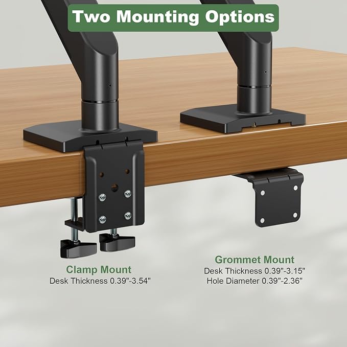 Heavy Duty Monitor Arm for 17-57 inch Screens up to 55lbs, Premium Aluminum Ultrawide Monitor Mount for Samsung 49” Odyssey G9 and LG, VESA 100x100mm, Black