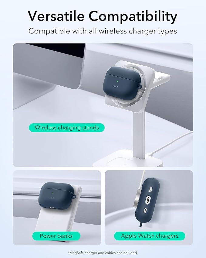 ESR for AirPods Pro 2 Case, Compatible with Airpods Pro 2nd Generation Case (2023/2022/2019), Compatible with MagSafe, Magnetic Lid Lock, Full Drop Protection, Blue