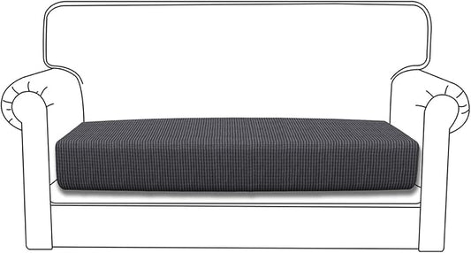 Easy-Going Stretch Loveseat Cushion Cover Sofa Cushion Furniture Protector Sofa Seat Sofa Slipcover Sofa Cover Soft Flexibility with Elastic Bottom(Loveseat Cushion, Dark Gray)