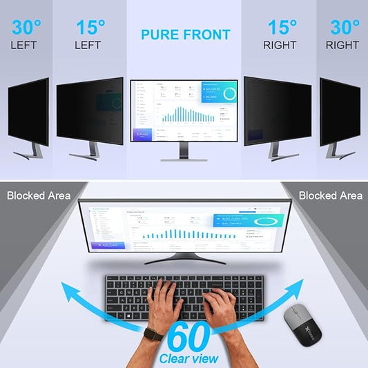 [2-Pack] 23.6 Inch Privacy Screen for Monitor Computer Screen Privacy Filter for 16:9 Widescreen Monitor Desktop PC Monitor Privacy Film Monitor Privacy Shield and Anti-Glare Protector