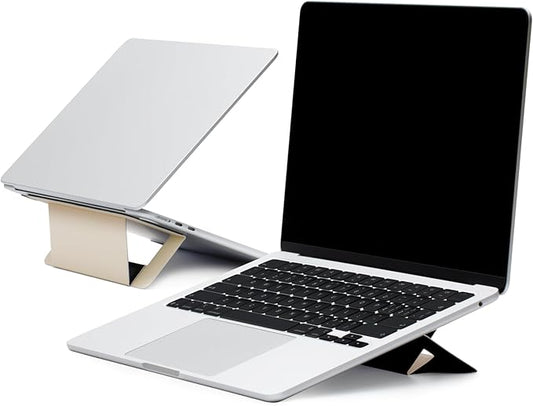 MOFT Laptop Stand for Desk, Adhesive Airflow Laptop Cooling Stand for Heat Dissipation with 2 Adjustable Viewing Angles,Foldable&Portable Computer Stand Compatible with Laptops 11"-16",Earthen Beige