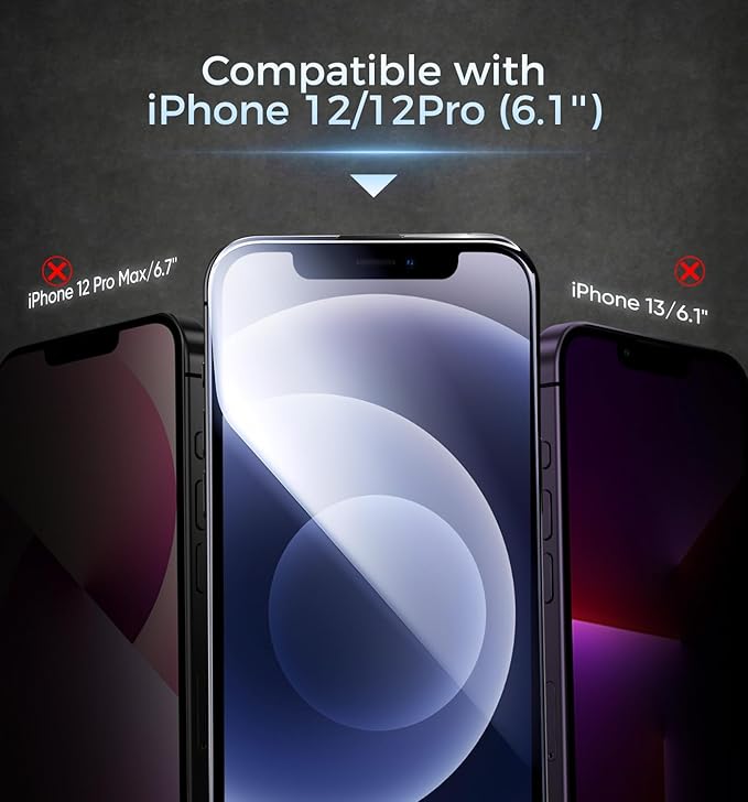 MAGIC JOHN 3rd Gen Upgraded for iPhone 12/12Pro Screen Protector 6.1 Inch,HD Clear,Shatterproof Tempered Film,Auto Dust-Elimination,Bubble Free,Easy Installation,2 Pack