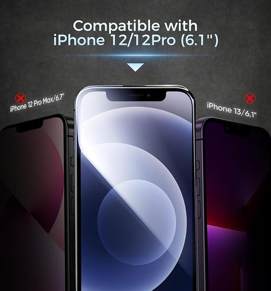 MAGIC JOHN 3rd Gen Upgraded for iPhone 12/12Pro Screen Protector 6.1 Inch,HD Clear,Shatterproof Tempered Film,Auto Dust-Elimination,Bubble Free,Easy Installation,2 Pack