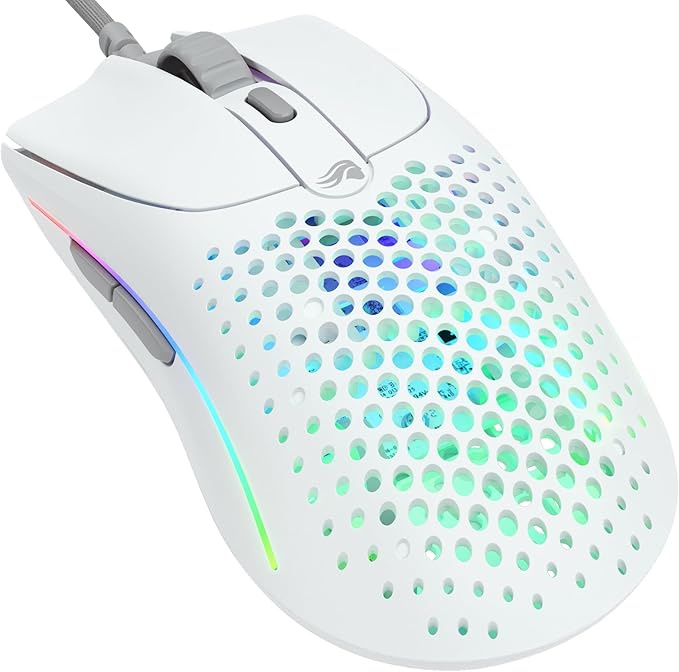 Glorious Gaming Model O 2 Wired Gaming Mouse - 59g Ultralight, FPS, 26,000 DPI, Motion Sync, 80M Click Rated Switches, 6 Programmable Buttons, Ambidextrous, RGB, PTFE Feet - White