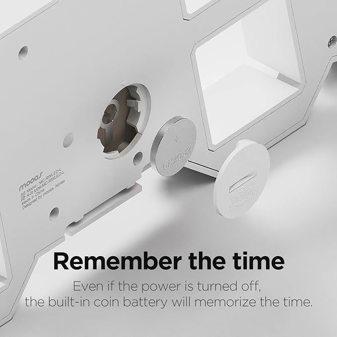 mooas 3D LED Clock, Multi-Function LED Clock (Calendar, Alarm, Temperature) (15.3" Big Plus White Wall Clock with Remote Control)