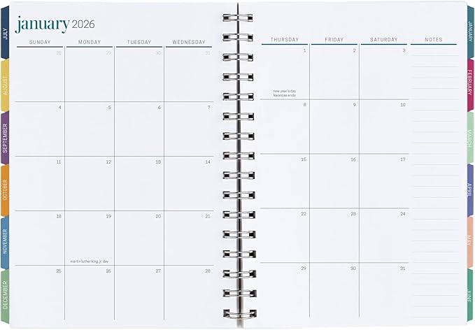 Inspired by Erin Condren 12-Month A5 Weekly Planner (Jul 2025 - Jun 2026), Compact Weekly and Monthly Planner Calendar, 70 Lb. Text Weight Paper, Petal Pop Covers, Wire-O Spiral Binding