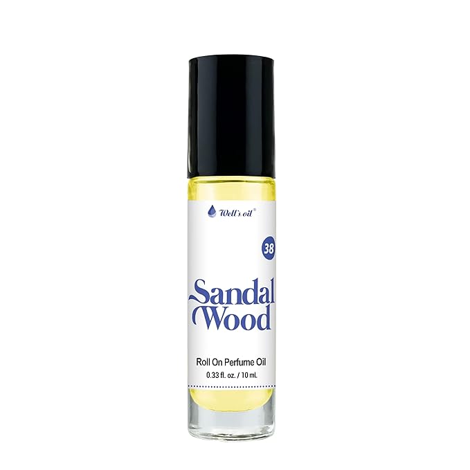 Well's Oil Roll-On Perfume Oil (Sandalwood) | Warm & Woody Notes | Long-Lasting | Paraben-Free | 0.33 Fl Oz / 10 ml