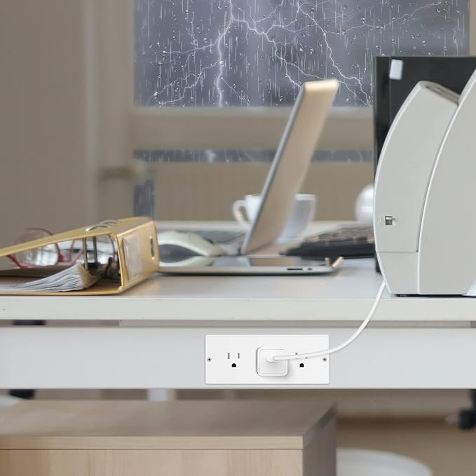 Conference Recessed Power Strip Waterproof,Table Power Outlet,Furniture Flush Mount Desk Outlet Station,3 Outlets,IPX6 Waterproof,10FT Extension Cord Multiple Outlet (White)